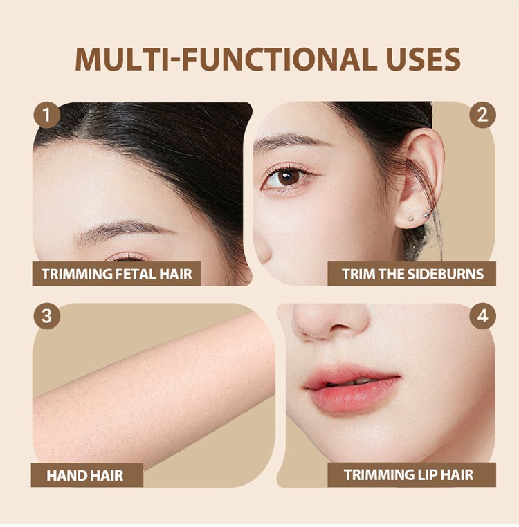 LMLTOP Sharp Stainless Steel Eyebrow Razor Set Dermaplaning Tool for Peach Fuzz Removal Precision Facial Hair Remover Trimmer US01
