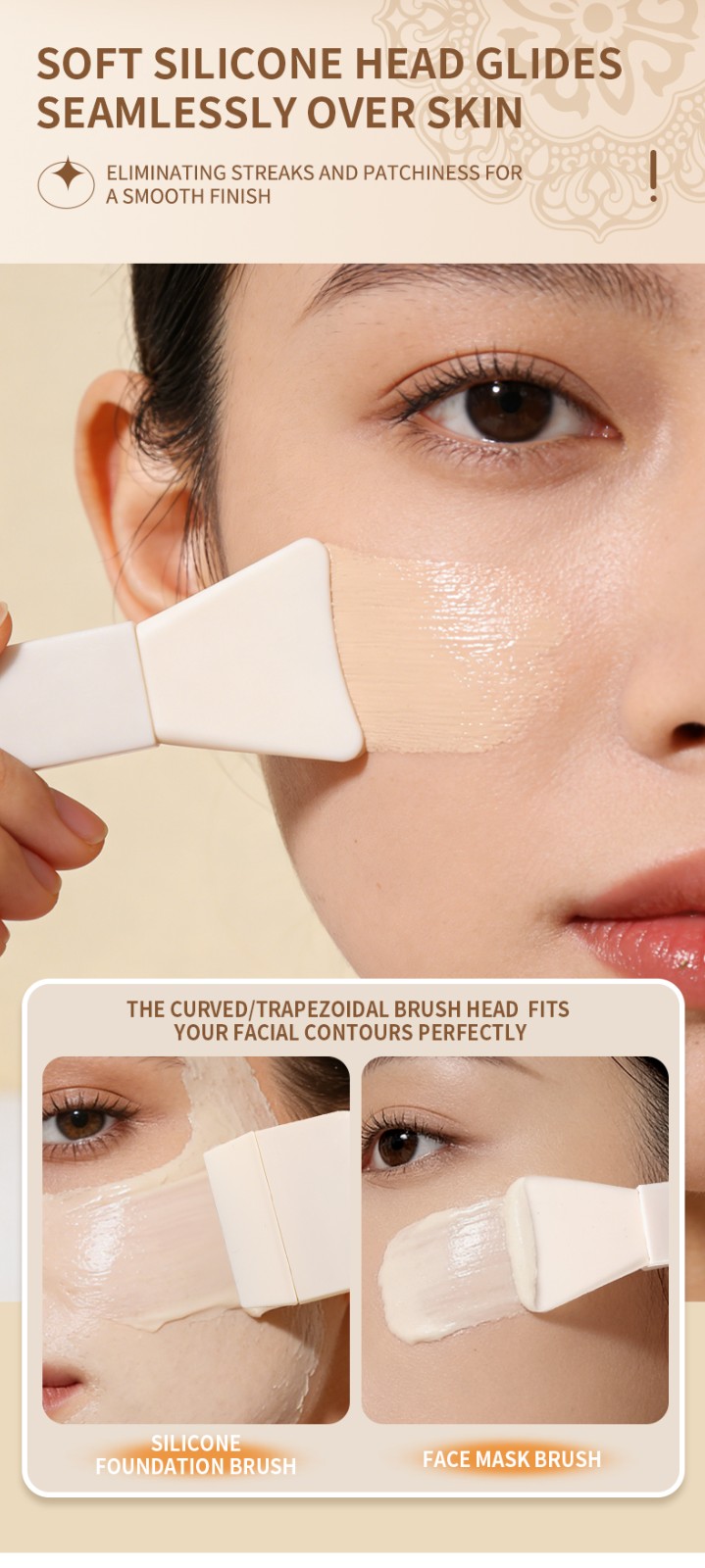 Multi-Purpose Flat Silicone Face Mask Makeup Brush DIY Skincare Spatula Applicator for Cream Gel Masks Reusable Beauty Tool US28 US29