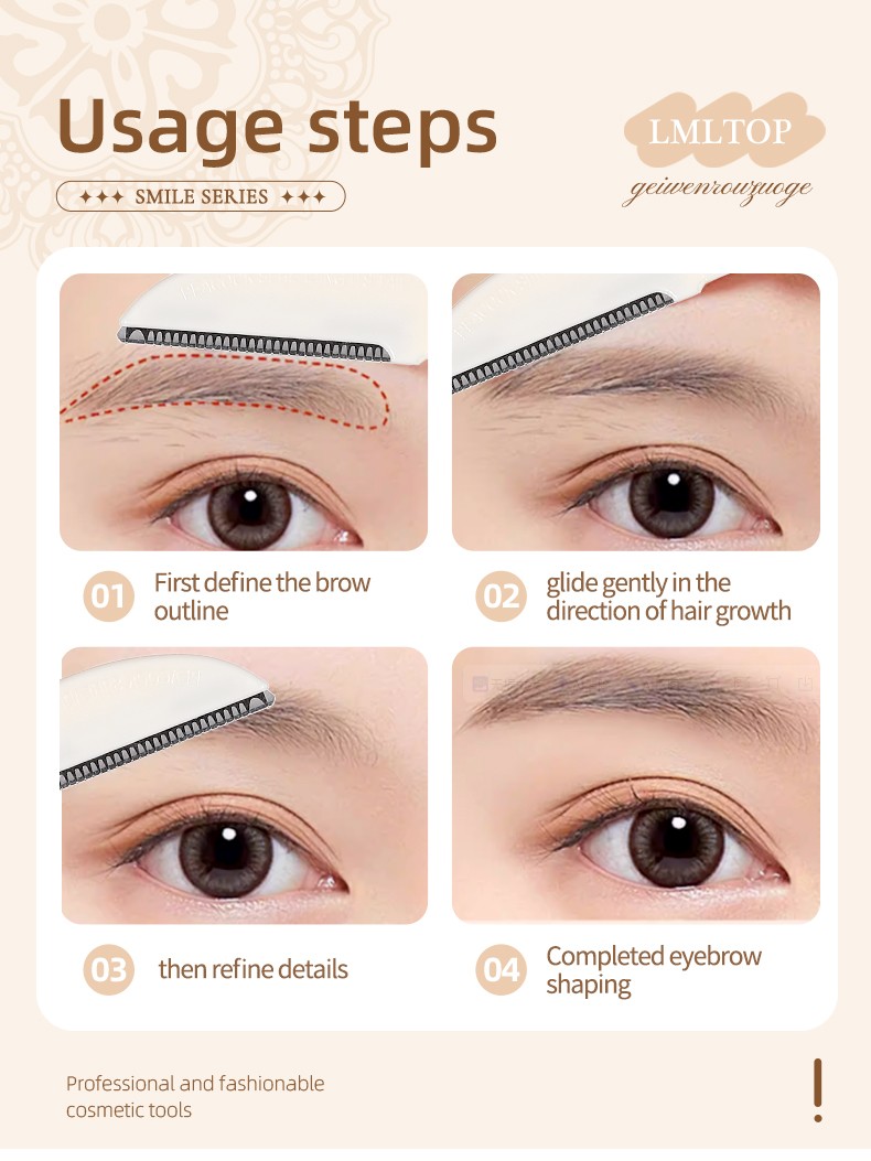 LMLTOP Stainless Steel Slanted Tip Foldable Shaver Razor Plastic Trimmers For Micro-micro Eyebrow Trimming Facial Hair US02
