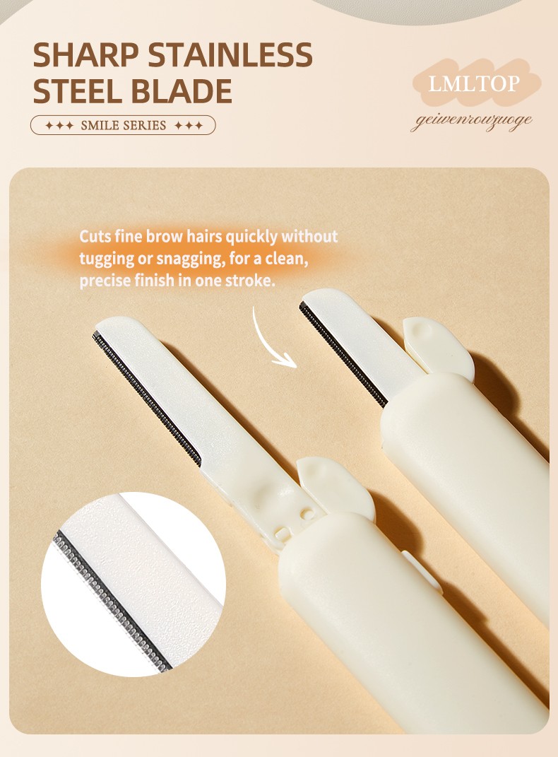 LMLTOP Stainless Steel Slanted Tip Foldable Shaver Razor Plastic Trimmers For Micro-micro Eyebrow Trimming Facial Hair US08 LMLTOP Stainless Steel Slanted Tip Foldable Shaver Razor Plastic Trimmers For Micro-micro Eyebrow Trimming Facial Hair US08