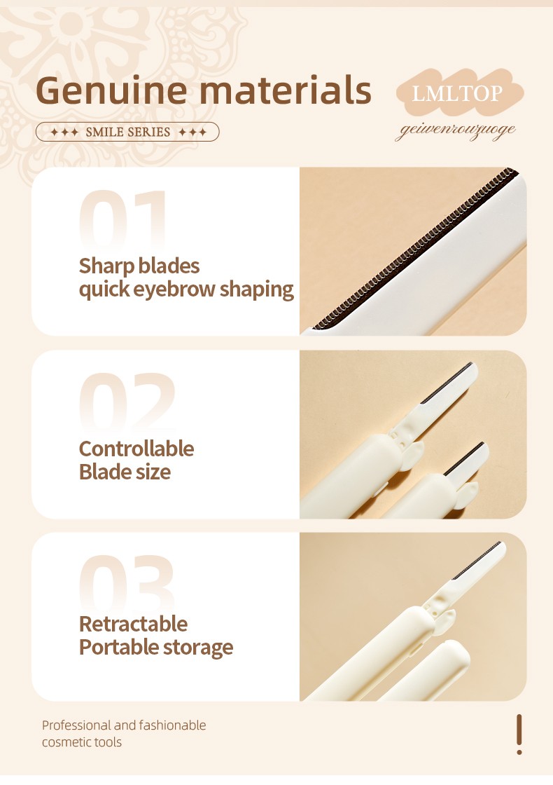 LMLTOP Stainless Steel Slanted Tip Foldable Shaver Razor Plastic Trimmers For Micro-micro Eyebrow Trimming Facial Hair US08 LMLTOP Stainless Steel Slanted Tip Foldable Shaver Razor Plastic Trimmers For Micro-micro Eyebrow Trimming Facial Hair US08