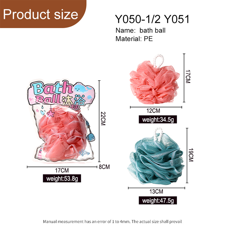 LMLTOP Hot Selling Exfoliating Bath Shower Sponge Loofah Ball Flower Mesh Pouf Clean Body Shower Scrubber Large Soft Sponge Y050