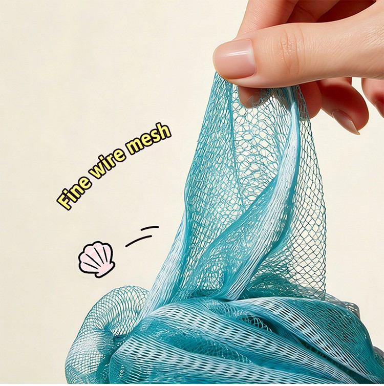 LMLTOP Hot Selling Exfoliating Bath Shower Sponge Loofah Ball Flower Mesh Pouf Clean Body Shower Scrubber Large Soft Sponge Y050