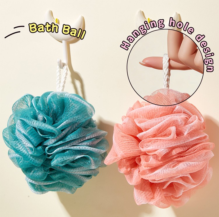 LMLTOP Hot Selling Exfoliating Bath Shower Sponge Loofah Ball Flower Mesh Pouf Clean Body Shower Scrubber Large Soft Sponge Y050