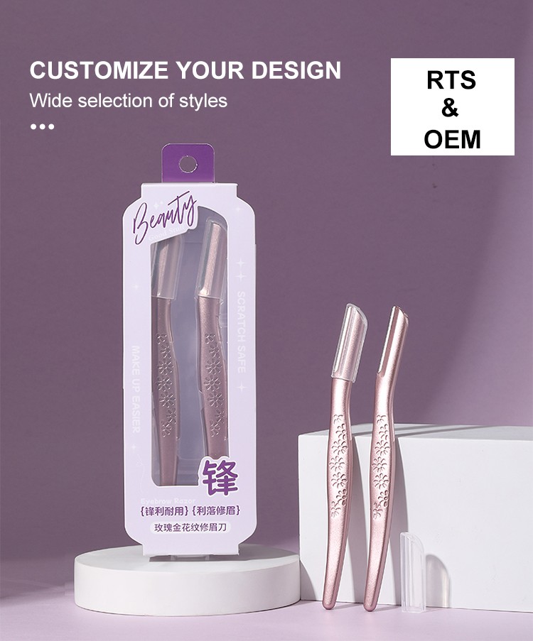 Metal Color handle Women Facial eyebrow trimmer kit JJF08 Safe Shaver Razor Stainless Steel Eyebrow Razor Set Metal Color handle Women Facial eyebrow trimmer kit JJF08 Safe Shaver Razor Stainless Steel Eyebrow Razor Set