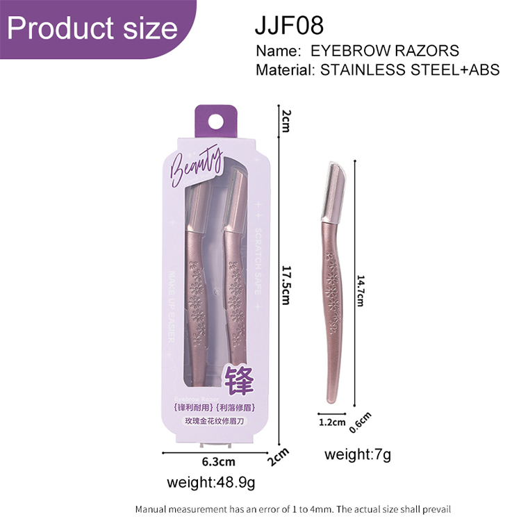Metal Color handle Women Facial eyebrow trimmer kit JJF08 Safe Shaver Razor Stainless Steel Eyebrow Razor Set Metal Color handle Women Facial eyebrow trimmer kit JJF08 Safe Shaver Razor Stainless Steel Eyebrow Razor Set