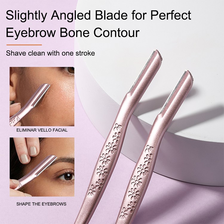 Metal Color handle Women Facial eyebrow trimmer kit JJF08 Safe Shaver Razor Stainless Steel Eyebrow Razor Set Metal Color handle Women Facial eyebrow trimmer kit JJF08 Safe Shaver Razor Stainless Steel Eyebrow Razor Set