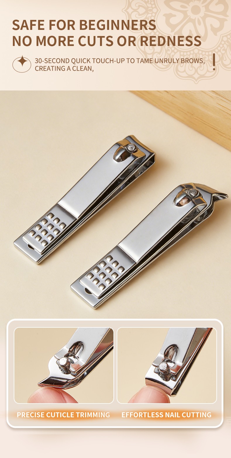 7 in 1 Nail Clipper Kit Stainless Steel Nail File Scissors Nail Clipper Travel Grooming Kit Manicure