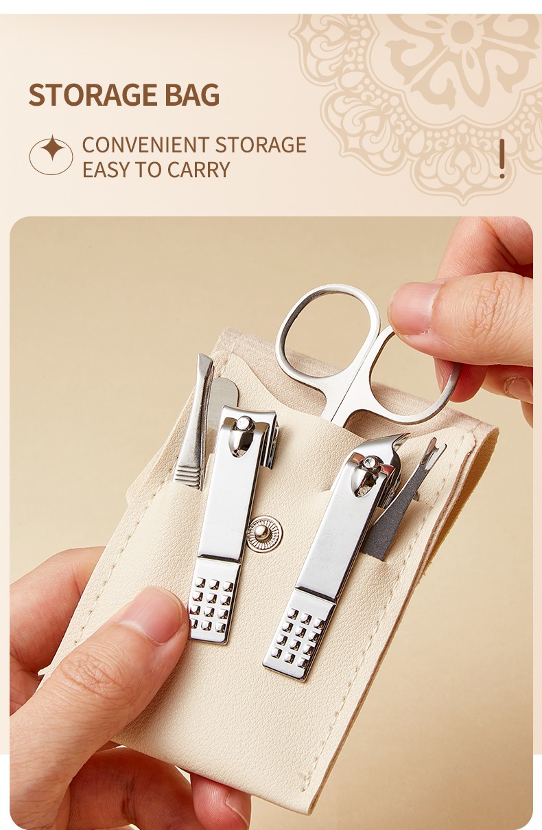 7 in 1 Nail Clipper Kit Stainless Steel Nail File Scissors Nail Clipper Travel Grooming Kit Manicure