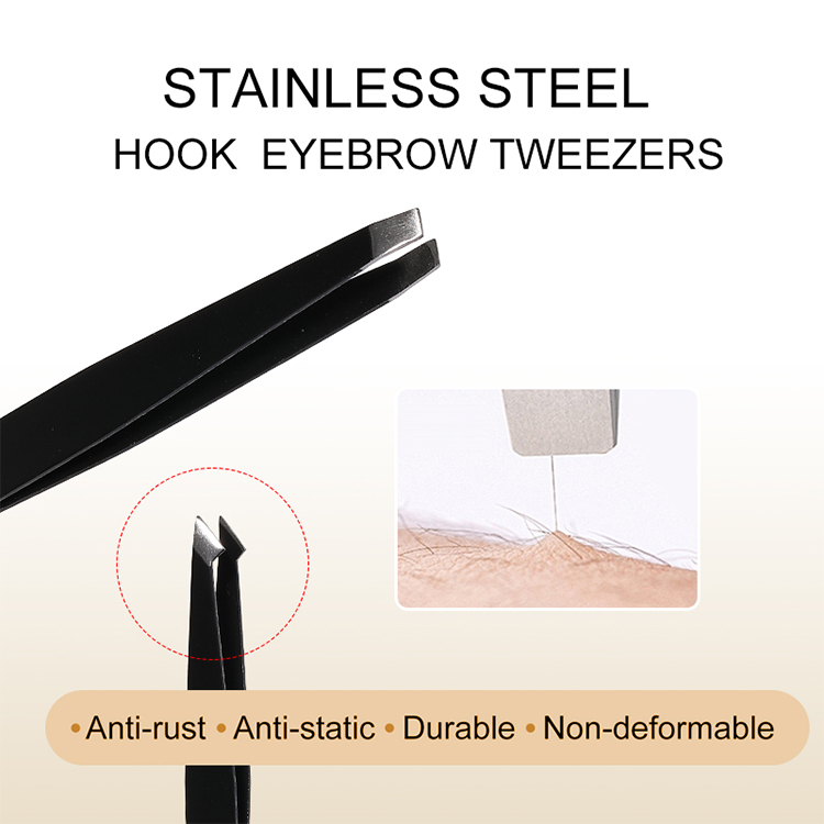 Wholesale Stainless Steel Makeup Fiber Tip Lash Tweezers Volume Lash Tweezers 90 Degree Tweezers for Eyelash Extension US17