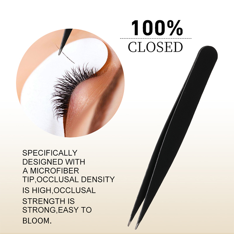Wholesale Stainless Steel Makeup Fiber Tip Lash Tweezers Volume Lash Tweezers 90 Degree Tweezers for Eyelash Extension US17
