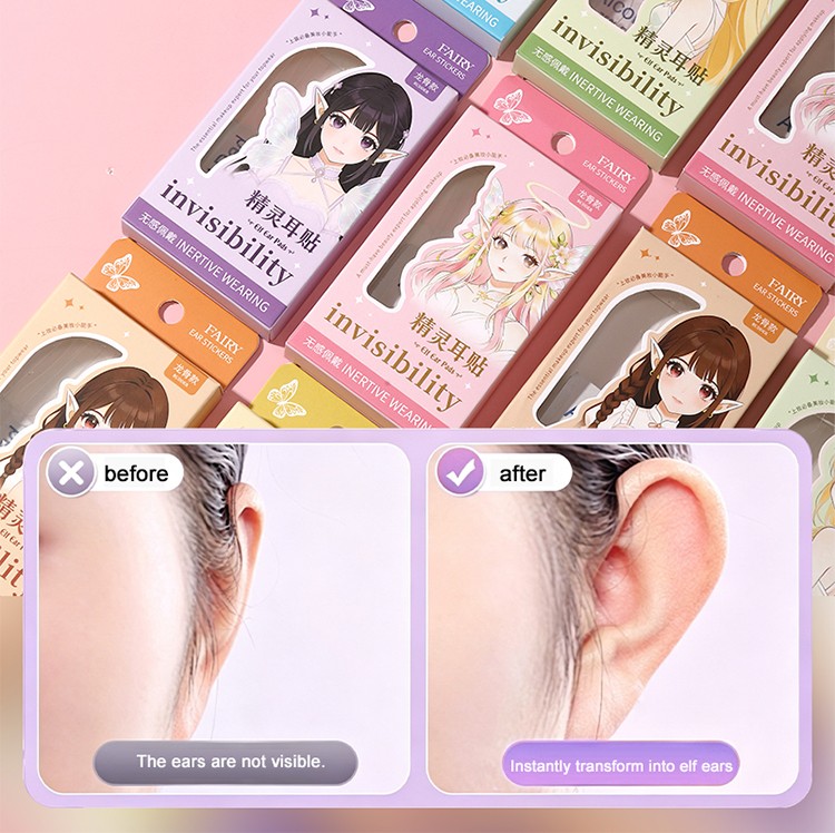 Cosmetic TPU Ear Patch V-shape Elf Ear Tapes Reusable Ear Training Posture Corrector Wind Elf Ear Sticker Standing Ear Support Y014