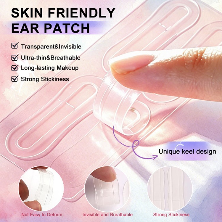 Cosmetic TPU Ear Patch V-shape Elf Ear Tapes Reusable Ear Training Posture Corrector Wind Elf Ear Sticker Standing Ear Support Y014