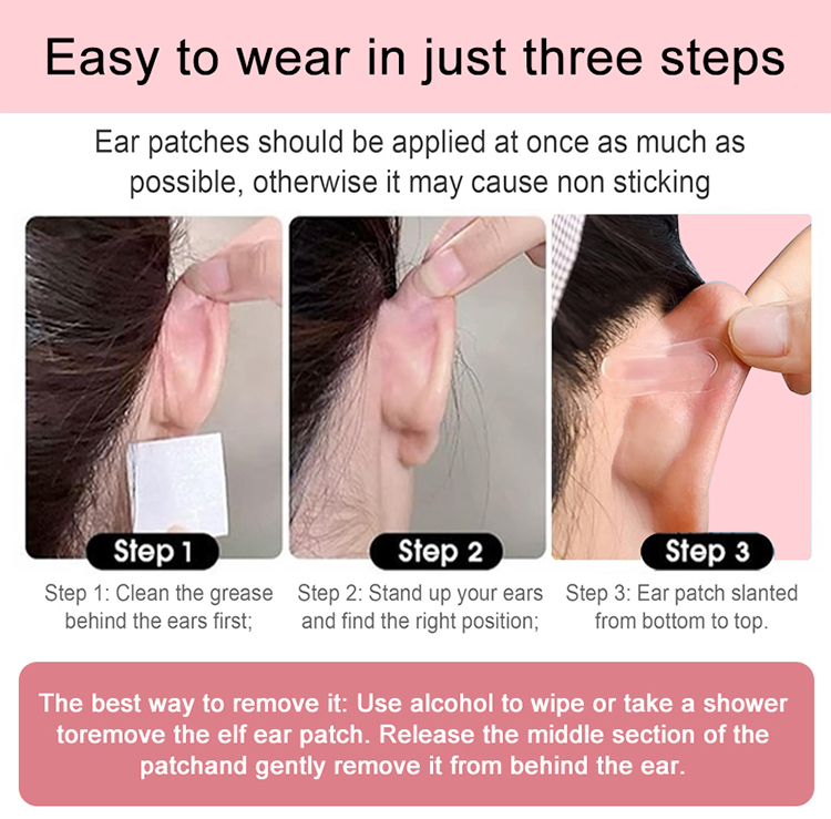 Cosmetic TPU Ear Patch V-shape Elf Ear Tapes Reusable Ear Training Posture Corrector Wind Elf Ear Sticker Standing Ear Support Y014