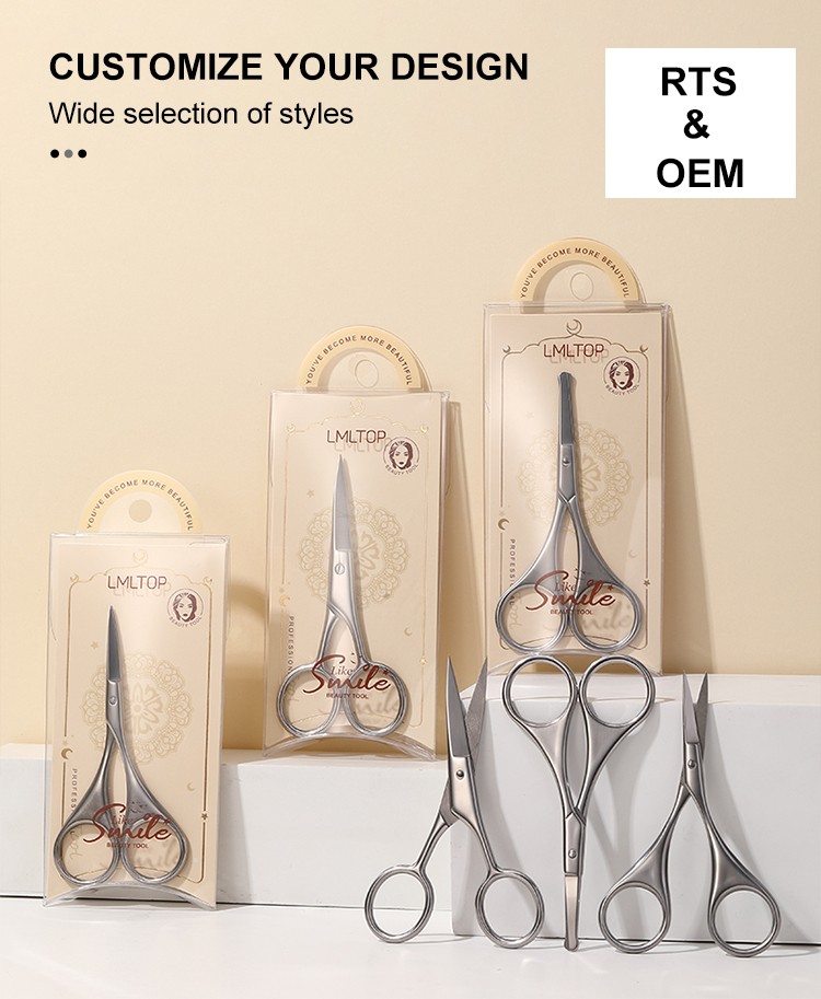 High Quality Small Embroidery Thread Trimming Stainless Steel Beauty Scissors Straight Nose Hair Beard Trimming Wholesale US25