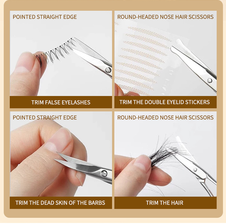 High Quality Small Embroidery Thread Trimming Stainless Steel Beauty Scissors Straight Nose Hair Beard Trimming Wholesale US25