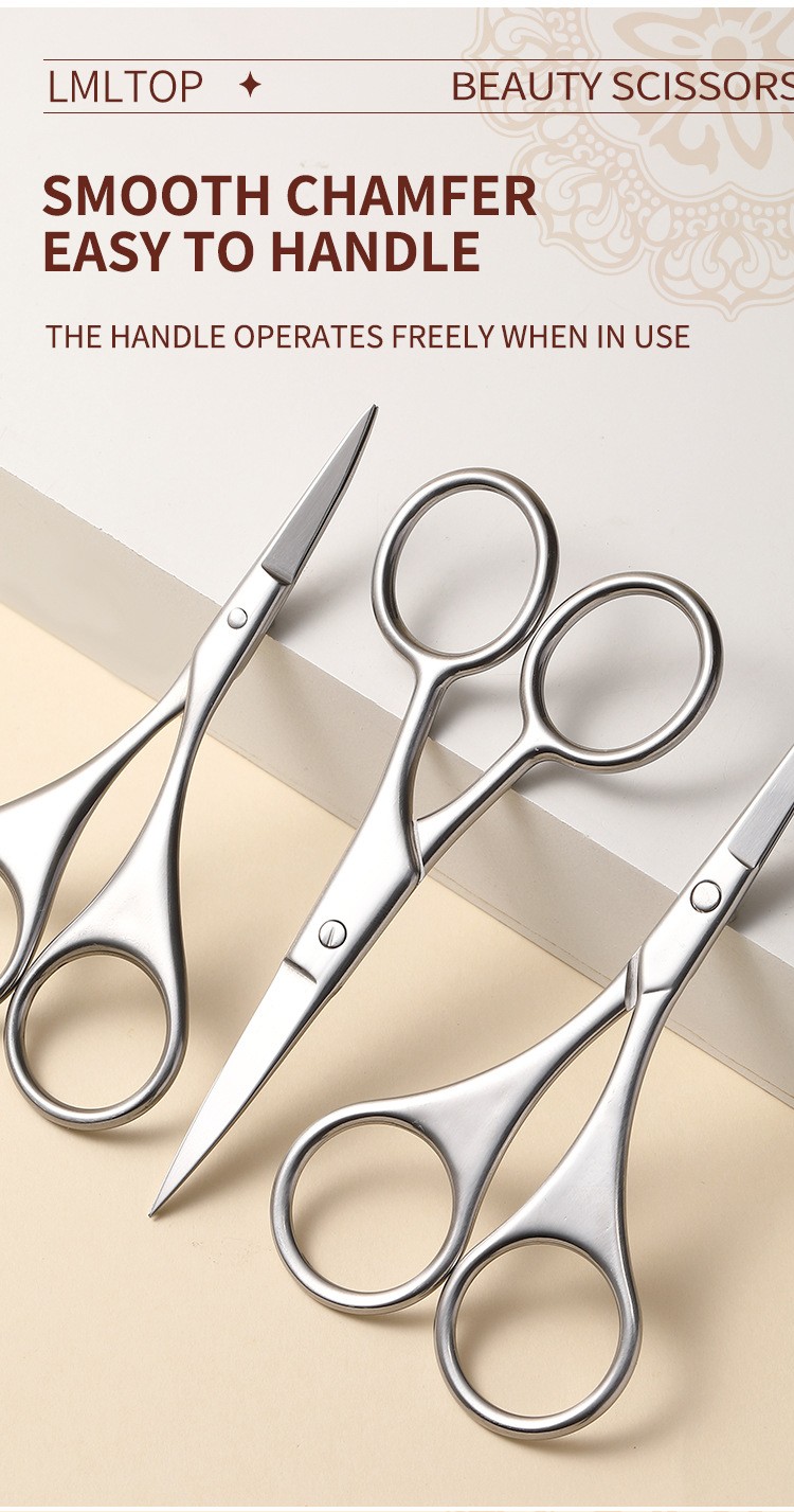 High Quality Small Embroidery Thread Trimming Stainless Steel Beauty Scissors Straight Nose Hair Beard Trimming Wholesale US25