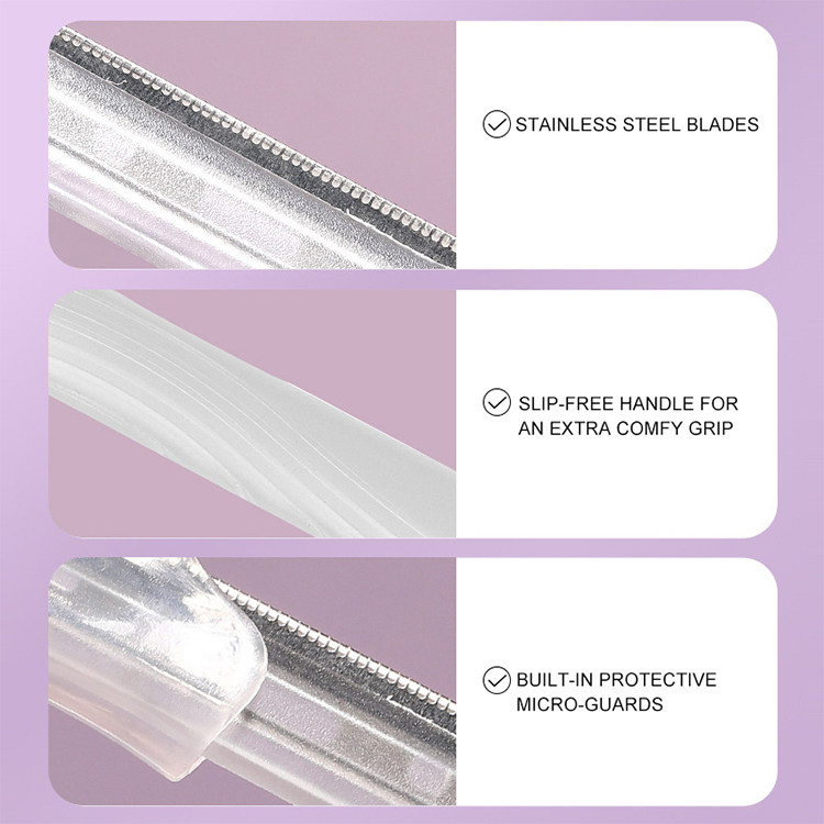 New Fashion 3pcs Women Dermaplane Face Hair Remover Razor For Eyebrows Custom Logo Eye Brow Trimmer Set SY302