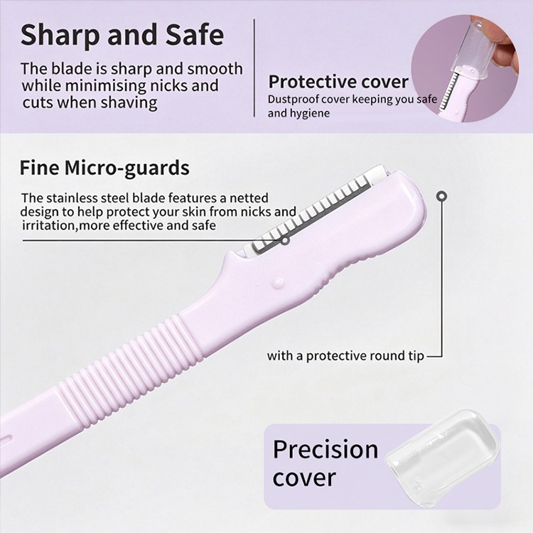 Wholesale Professional Eyebrow razor Kit Stainless Steel Slanted Tip Hair Face Remover Eyebrow Shaving Trimmer