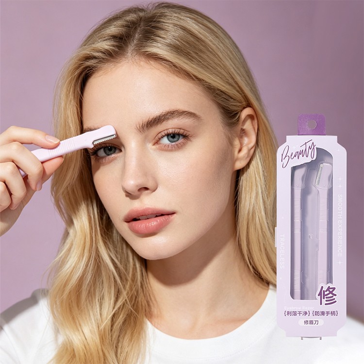 Wholesale Professional Eyebrow razor Kit Stainless Steel Slanted Tip Hair Face Remover Eyebrow Shaving Trimmer