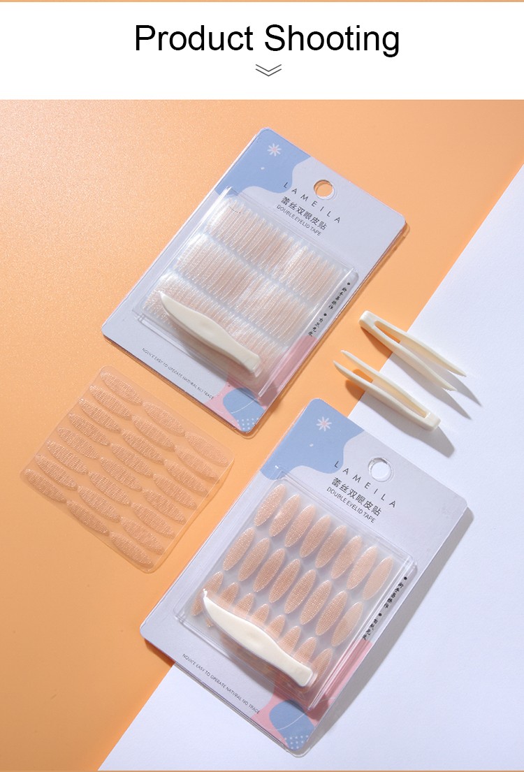 Private Label Eyes Beauty Tool Double Eyelid Tape 96pcs Breathable Invisible Lace Double Eyelid Stickers With Tweezers A882