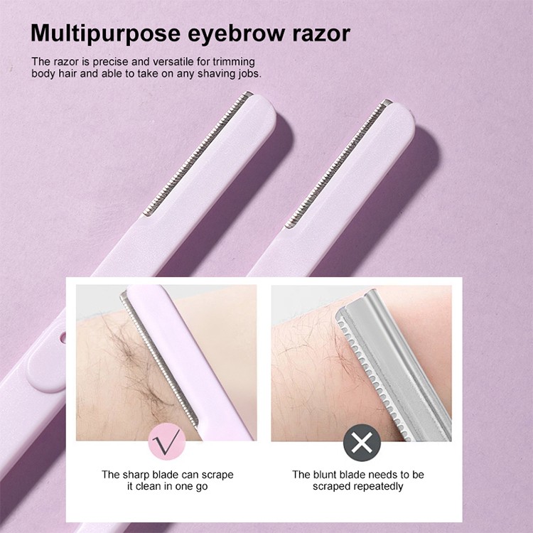 Hot Sale 2pcs Mini Folding Facial Hair Remover Razor Shaver Kit Painless Women Eyebrow Trimmer for Hair Remover Shaving Tools JJF46
