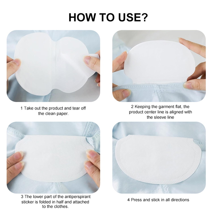 LMLTOP Non-woven Breathable Eco-Friendly Underarm Sweat Pads Absorbent Liners Anti-Armpit Stickers Skin Care Deodorant Y021