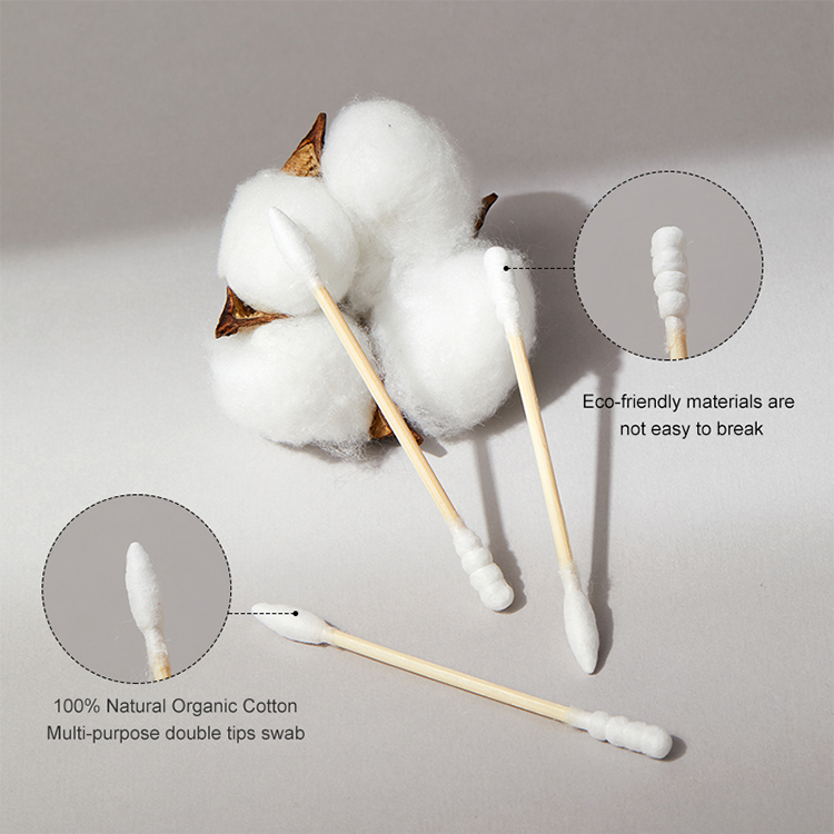 Lameila Multipurpose Daily Use Makeup Remover Cleaning Stick Soft Cotton Swab Pointed Tip Spiral Double Tipped 300pcs Cotton Bud B0140