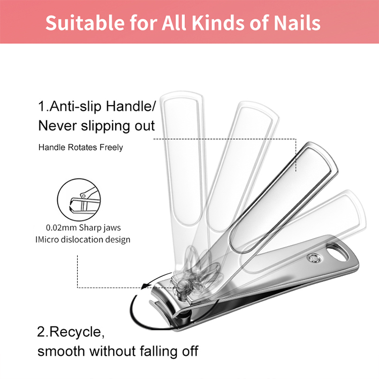 Stainless Steel Flat Oblique Head Nail Clipper Straight Finger Nail Cuticle Trimmer Thick Nails Professional Manicure Tools TX09