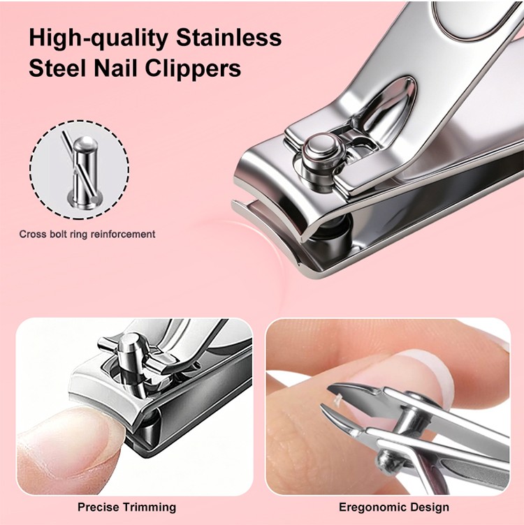 Stainless Steel Flat Oblique Head Nail Clipper Straight Finger Nail Cuticle Trimmer Thick Nails Professional Manicure Tools TX09