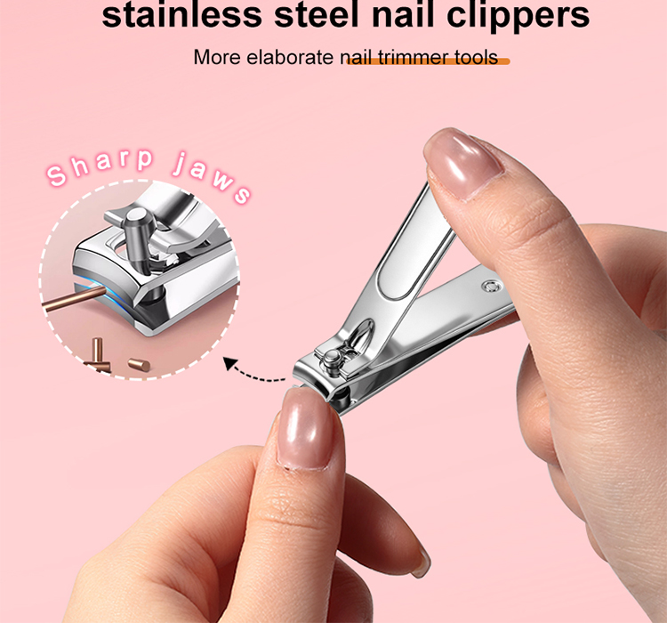 Stainless Steel Flat Oblique Head Nail Clipper Straight Finger Nail Cuticle Trimmer Thick Nails Professional Manicure Tools TX09