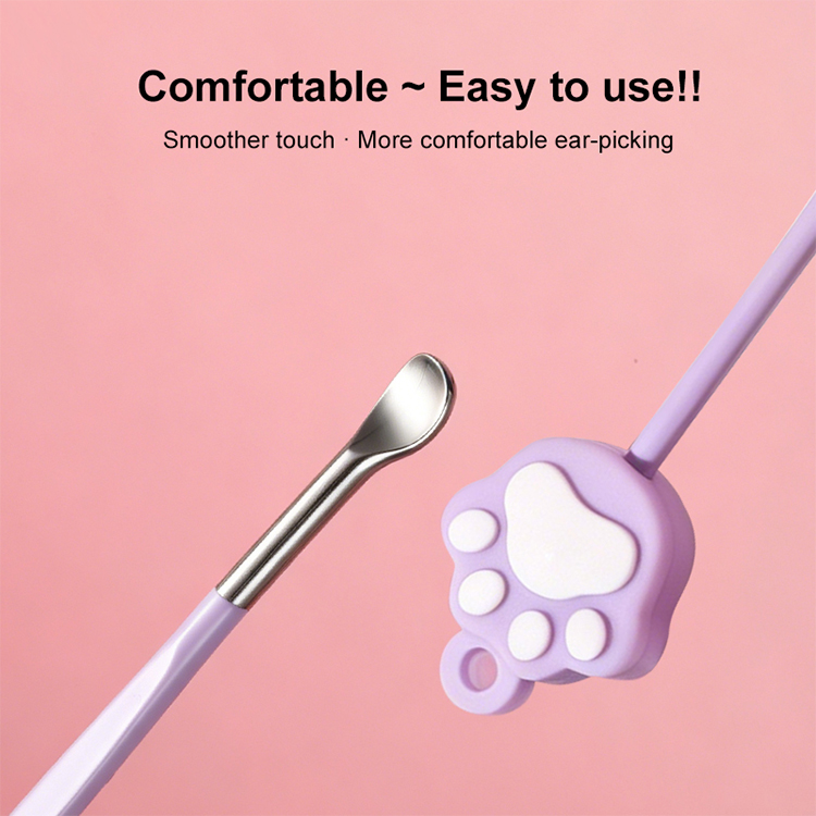 LMLTOP Stainless Steel Ear Curette Reusable Ear Cleaner Wax Removal Grooming Safe Gentle Ear Spoon Ear Cleaning Tool Kit TX03 TX04