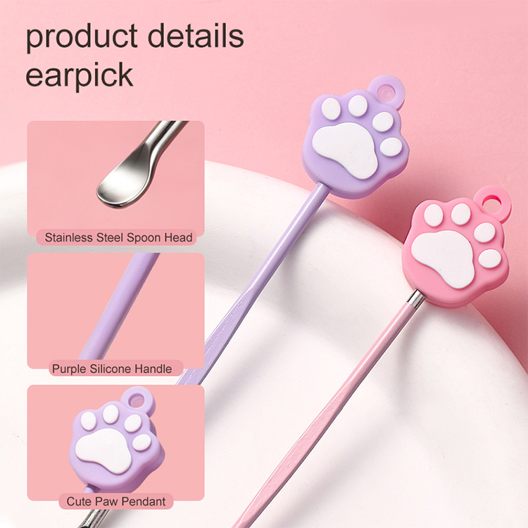 LMLTOP Stainless Steel Ear Curette Reusable Ear Cleaner Wax Removal Grooming Safe Gentle Ear Spoon Ear Cleaning Tool Kit TX03 TX04