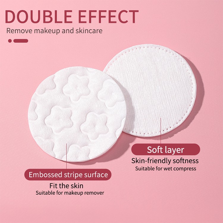 Wholesale 100 Count Disposable Facial Cleansing 3 Layer High Quality Cotton Pads for Makeup Remover Skin Care Cosmetic SY596