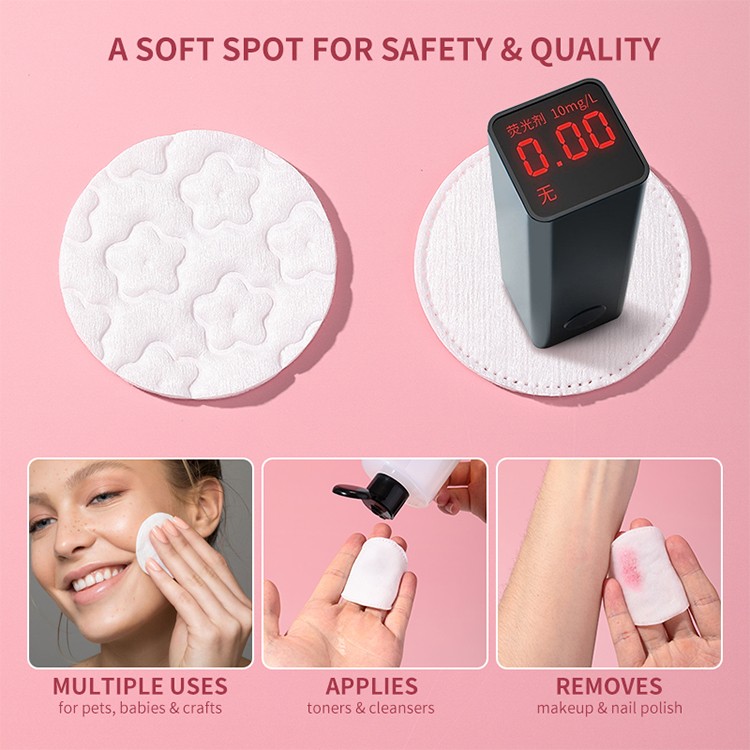 Wholesale 100 Count Disposable Facial Cleansing 3 Layer High Quality Cotton Pads for Makeup Remover Skin Care Cosmetic SY596