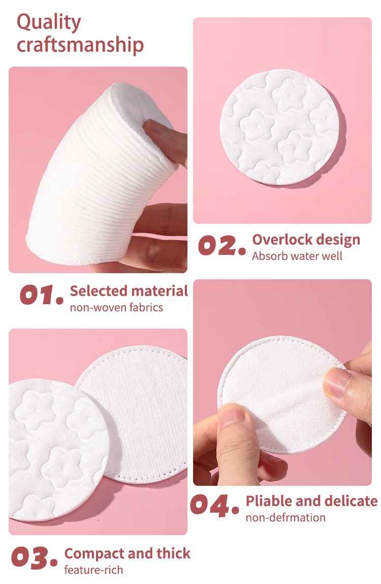 Wholesale 100 Count Disposable Facial Cleansing 3 Layer High Quality Cotton Pads for Makeup Remover Skin Care Cosmetic SY596
