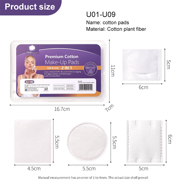 LMLTOP Factory Supply Makeup Facial Soft Cotton Pads for Face Make up Remove Cotton Pads Facial Soft Cotton Pads for Face U01-U09