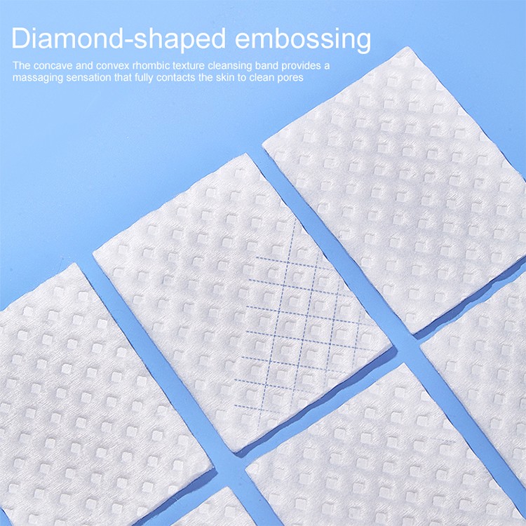 80pcs 8*6CM diamond-shaped embossed makeup cotton pads 3 layers makeup remover face cotton cleansing pad For Skin Care SY691