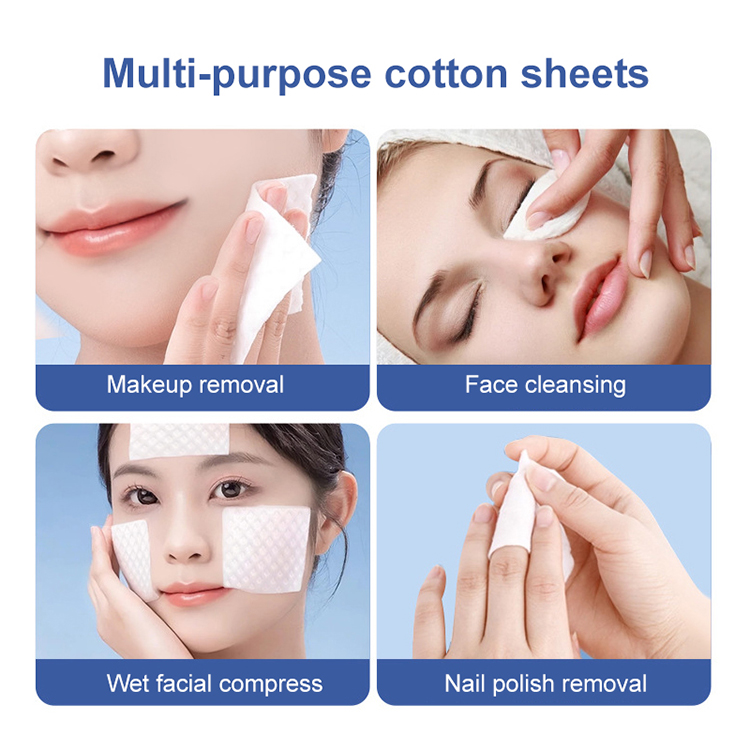 80pcs 8*6CM diamond-shaped embossed makeup cotton pads 3 layers makeup remover face cotton cleansing pad For Skin Care SY691