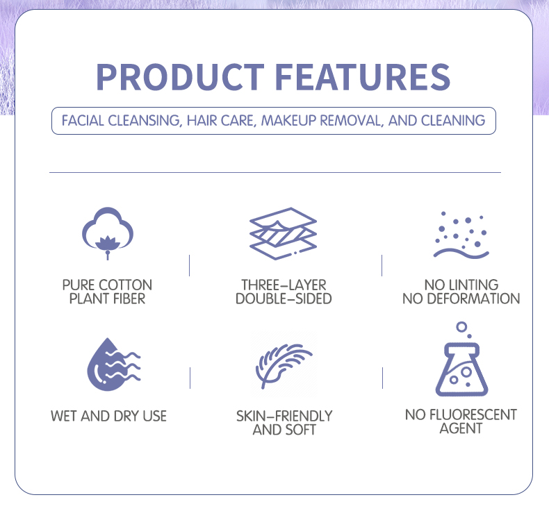 OEM Factory Hot Selling SPA Non-woven Cotton Pad Natural Facial Cleaning Pads for Beauty Salon Disposable Pads for Makeup Use SY684-SY686