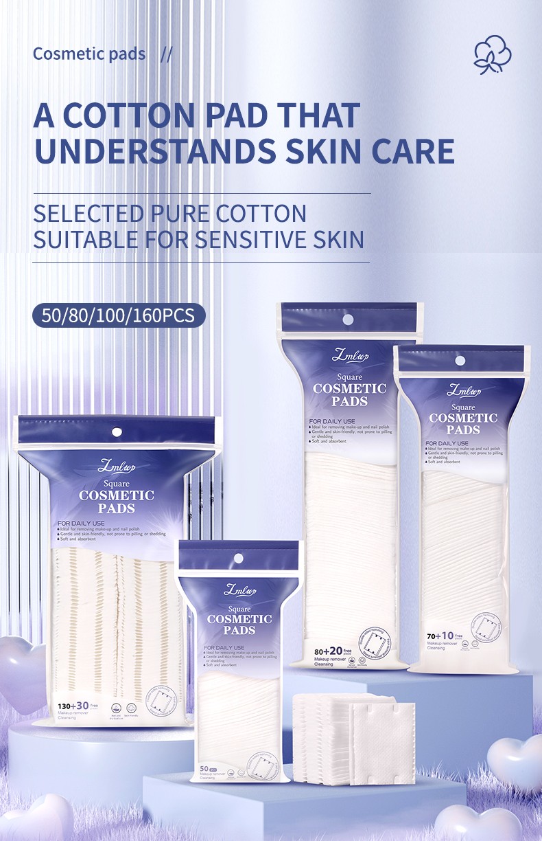 OEM Factory Hot Selling SPA Non-woven Cotton Pad Natural Facial Cleaning Pads for Beauty Salon Disposable Pads for Makeup Use SY684-SY686