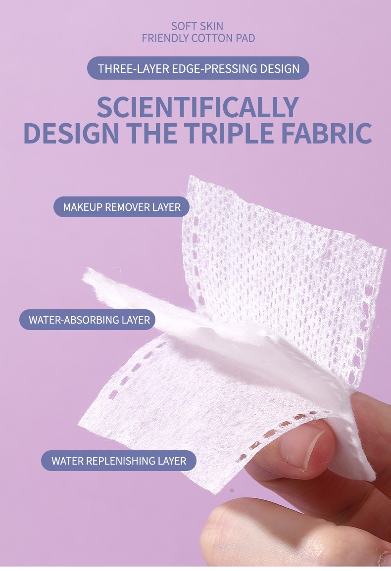 OEM Factory Hot Selling SPA Non-woven Cotton Pad Natural Facial Cleaning Pads for Beauty Salon Disposable Pads for Makeup Use SY684-SY686