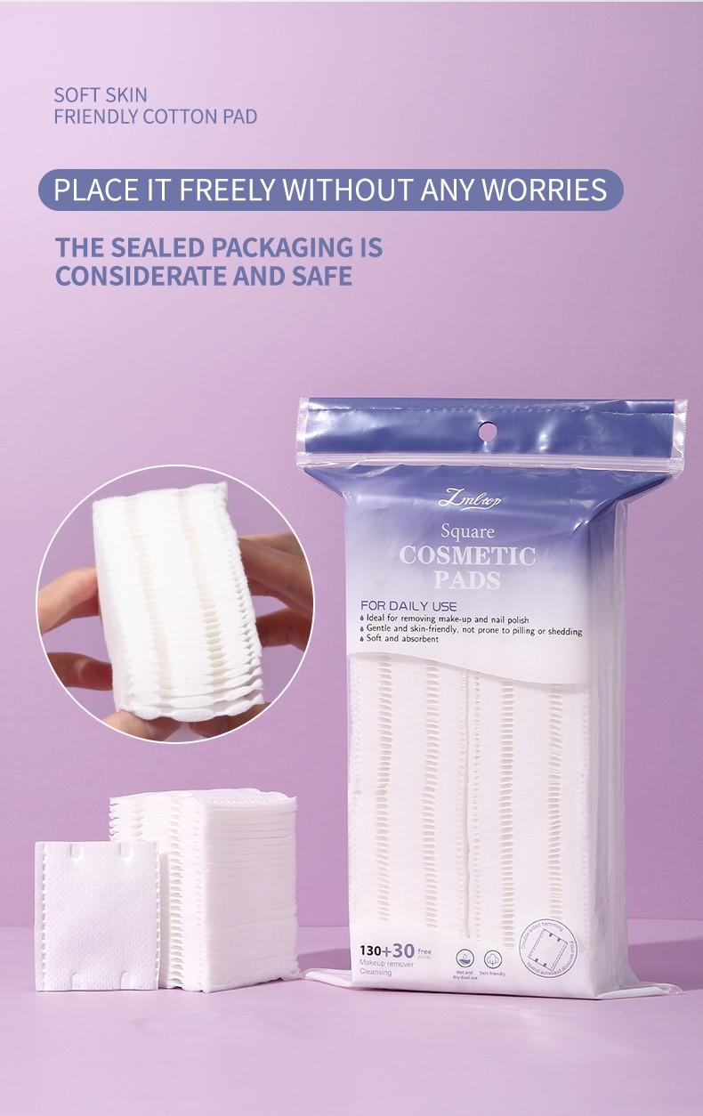 OEM Factory Hot Selling SPA Non-woven Cotton Pad Natural Facial Cleaning Pads for Beauty Salon Disposable Pads for Makeup Use SY684-SY686