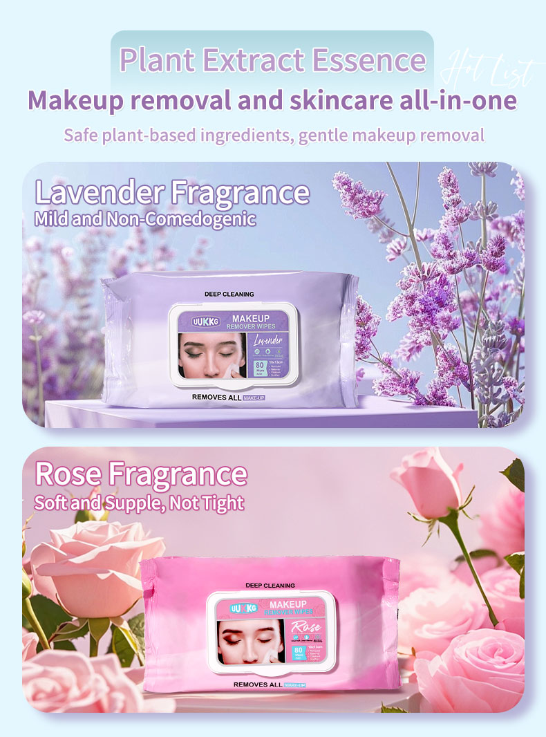 Travel-Size Wet Wipes Gentle Leak-Proof Lavender/Rose Disposable Feminine Cleaning Wipes for Daily Life On-the-Go Home Use UU11