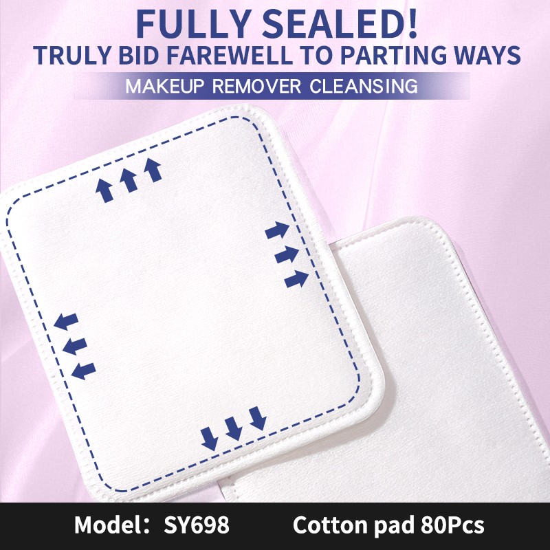 80pcs 70mm Soft Natural facial Organic Cotton Pads eco-friendly disposable square cotton makeup remover nail face pads SY698
