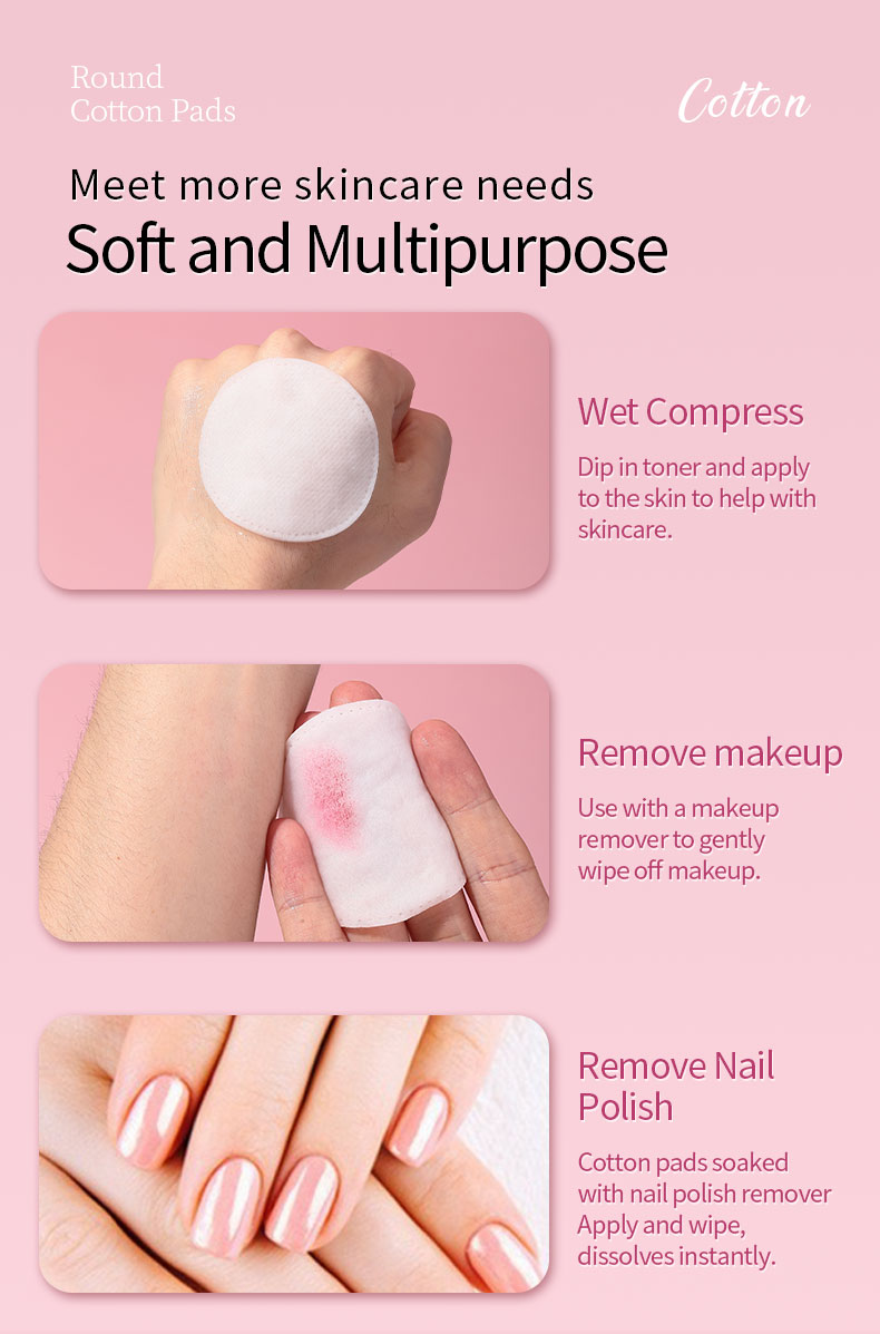 Disposable Non-Woven Cotton Rounds Thick Multi-Layer Makeup Remover Pads Water-Saving Cotton Pad for Toner