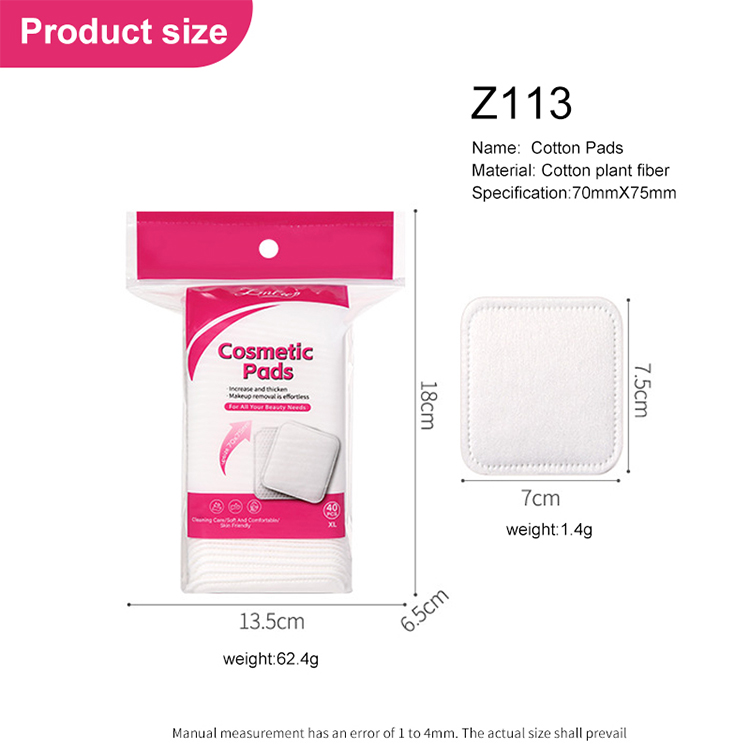 LMLTOP 7.5cm Large Square Cosmetic Pads Cotton Pads Pearl Texture Water Saving Face nail Lip Makeup Pad For Spa