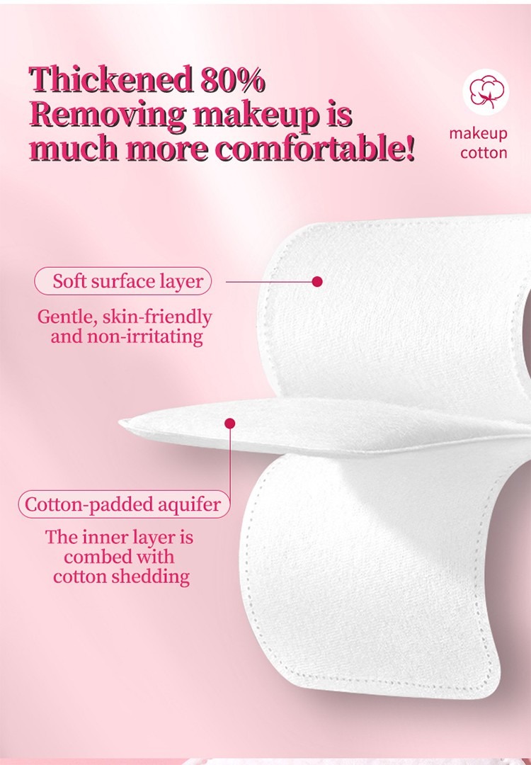 LMLTOP 7.5cm Large Square Cosmetic Pads Cotton Pads Pearl Texture Water Saving Face nail Lip Makeup Pad For Spa