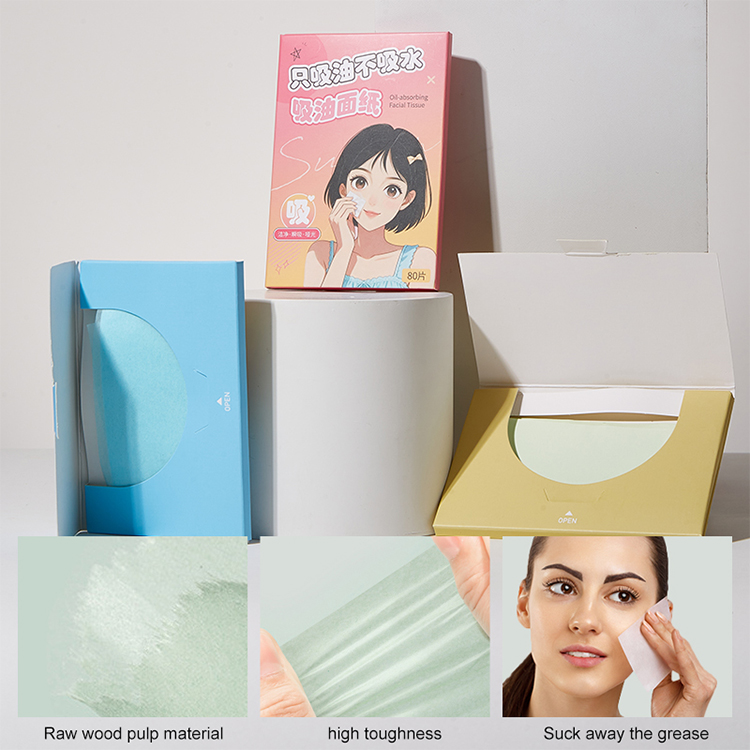 Hot Sell 80pcs Portable Travel Pack Oil Absorbing Paper Tissue Facial Blotting Sheets for Face Oily Skin Shine Control SY046