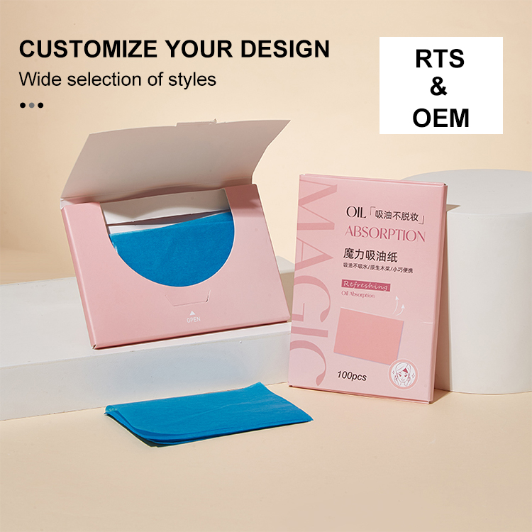 LMLTOP Wholesale 100Pcs/Box Portable Travel Oil Blotting Tissues Sheets Face Oil Absorbing Paper for Facial Skin Blotting SY045